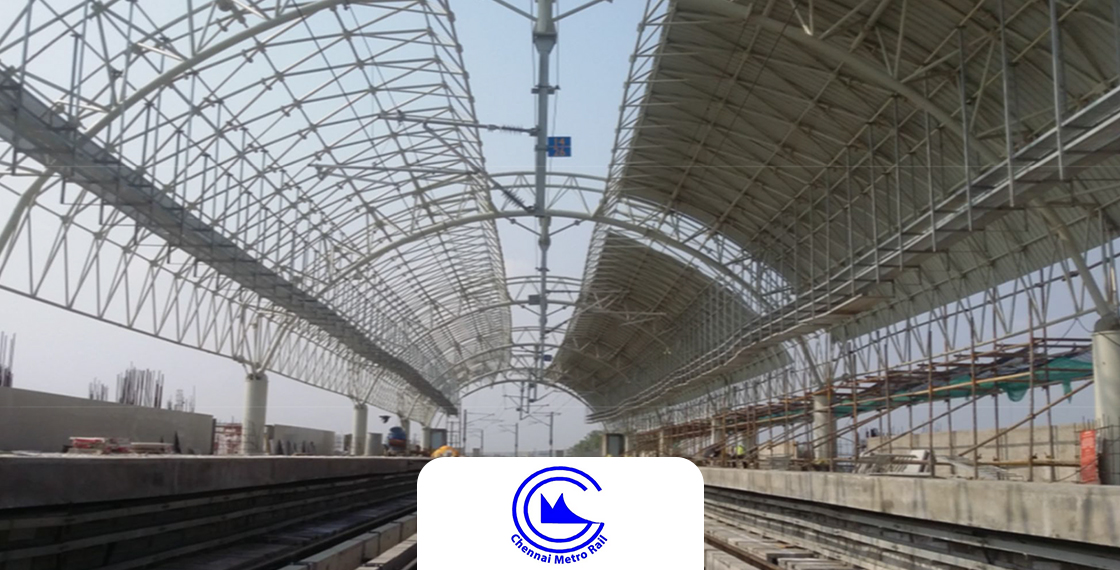 Steel construction project of Frametech, collab with chennai metro rail